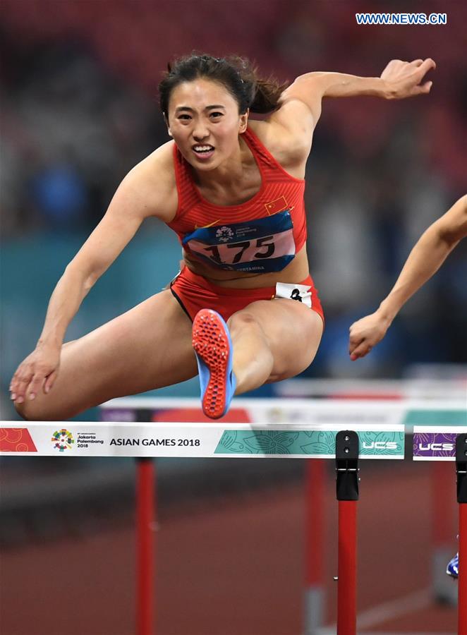 (SP)INDONESIA-JAKARTA-ASIAN GAMES-ATHLETICS-WOMEN'S 100M HURDLES