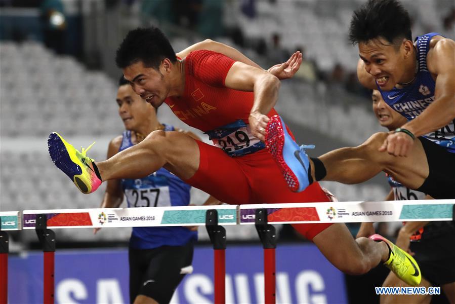 (SP)INDONESIA-JAKARTA-ASIAN GAMES-ATHLETICS-MEN'S 110M HURDLES