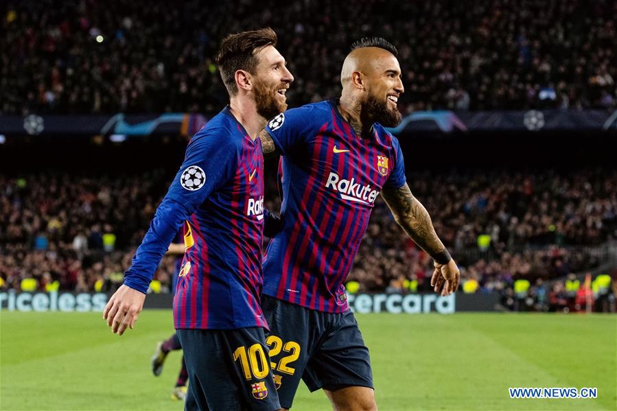 (SP)SPAIN-BARCELONA-SOCCER-UEFA CHAMPIONS LEAGUE-1/8 FINALS-BARCELONA VS LYON