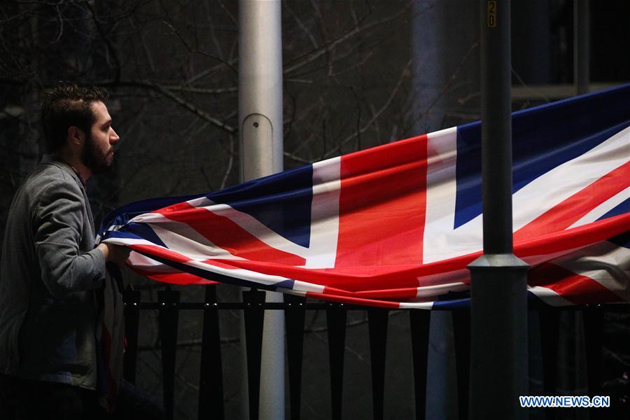 BELGIUM-BRUSSELS-UK-BREXIT-FLAG LOWERING