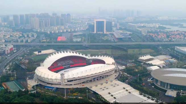 Aerial view of main venue of 7th Military World Games